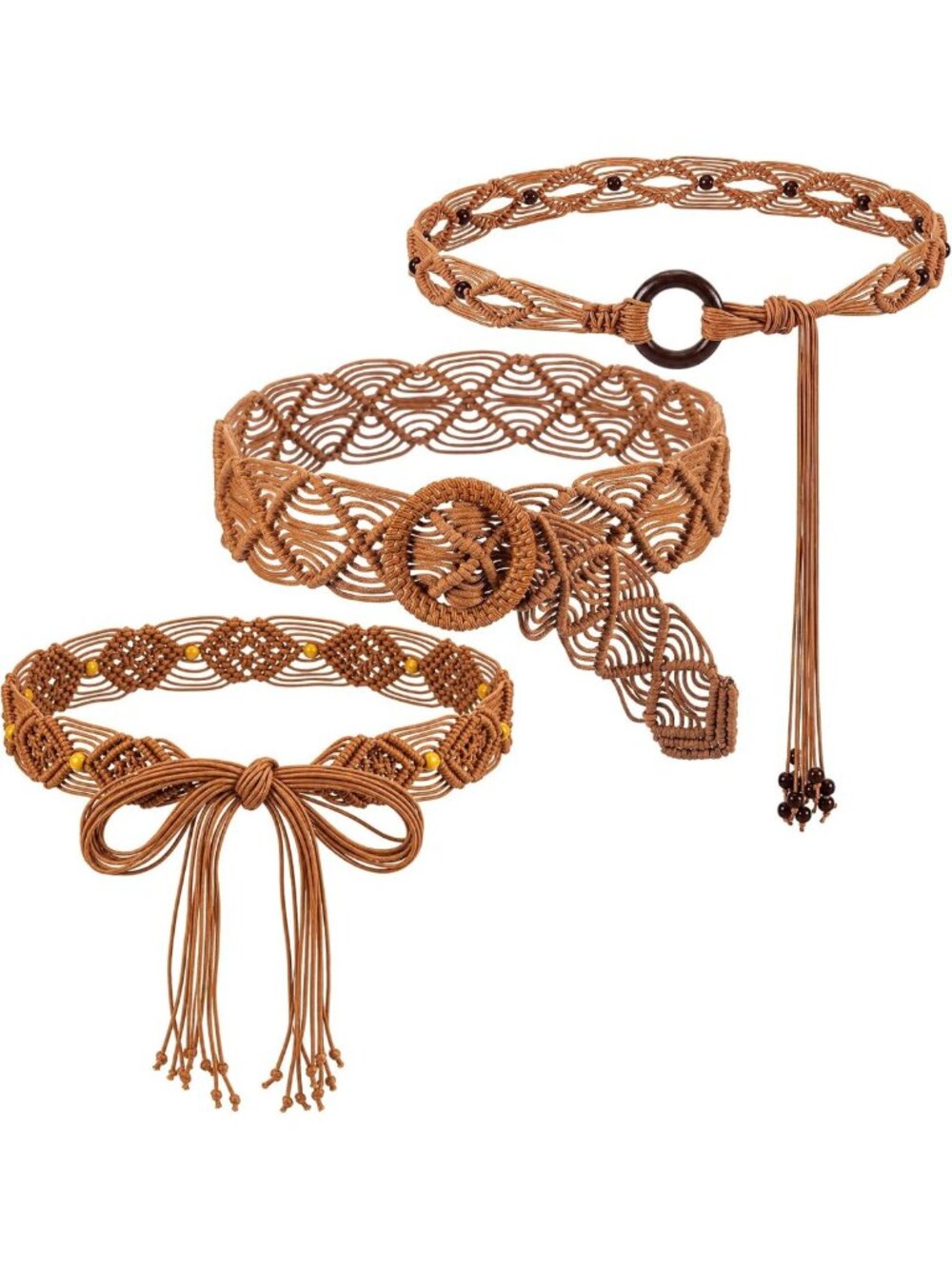 3 Pcs Boho Belt Set - Halloween Medieval Accessories for Women, Festival Fashion